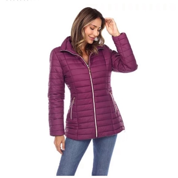 White Mark Plum Puffer Jacket Small - Picture 1 of 12